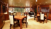 PERLE BLEUE Main Saloon Tables.